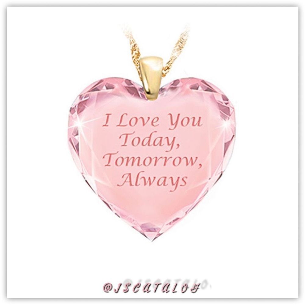 VALENTINE’S Heart Shaped Engraved Pendant on Gold Chain